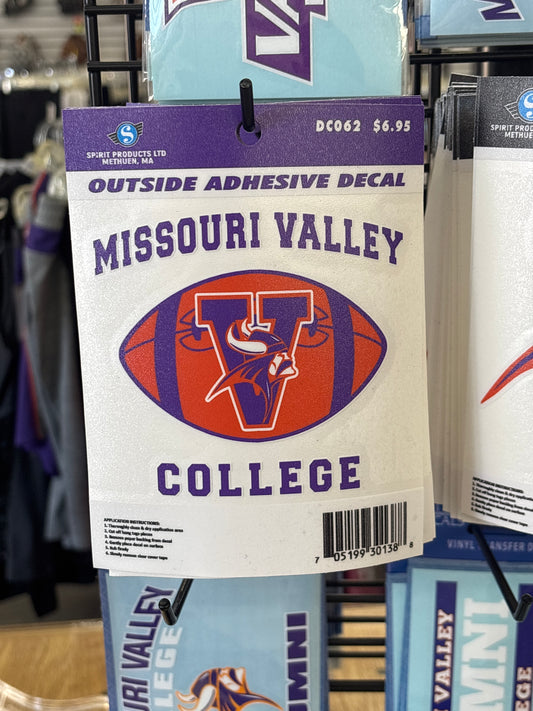 Missouri Valley College Football Decal W - Viking Athletic Goods