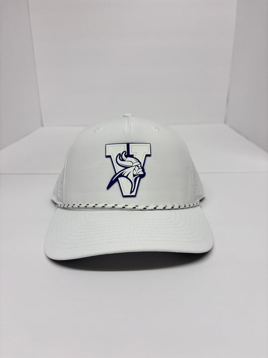 Missouri Valley College White Rubber Patch Hat - Viking Athletic Goods