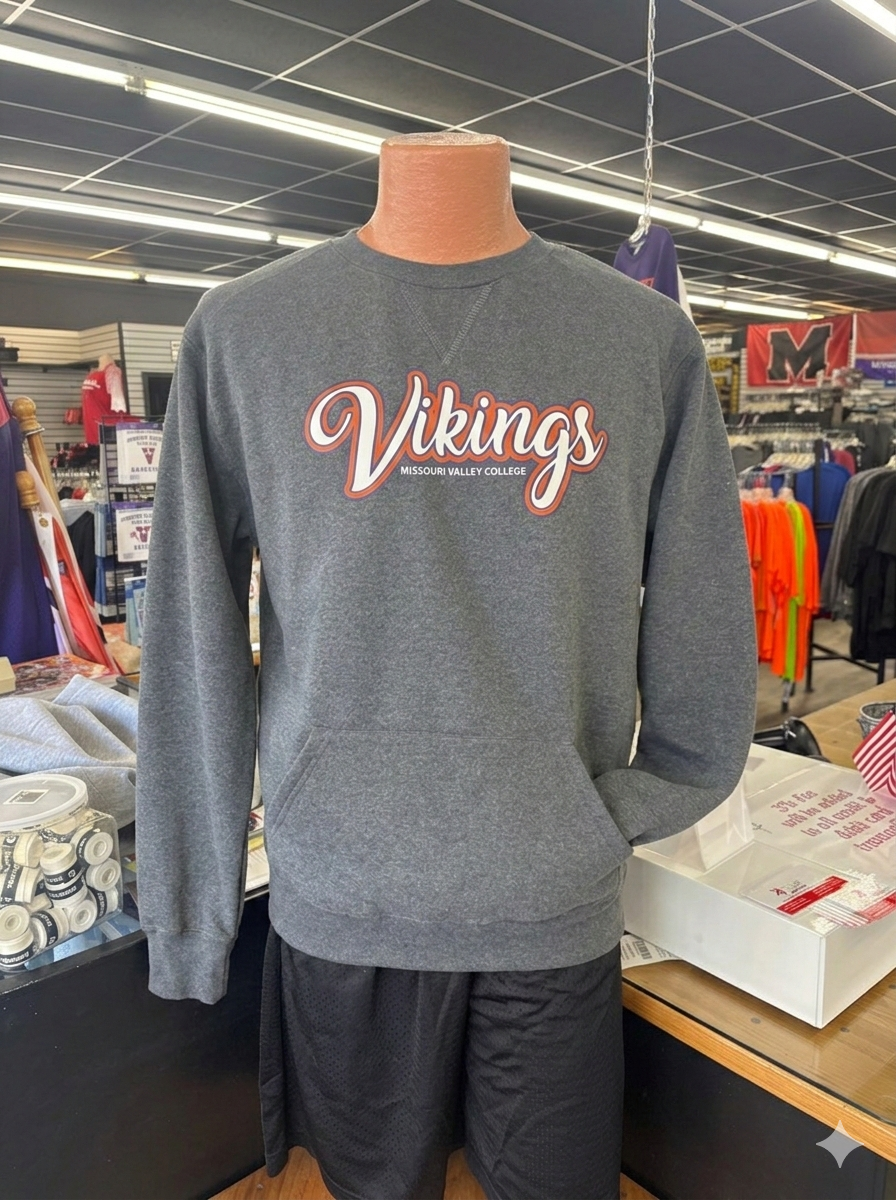 Badger crew with with front pocket and Missouri Valley lettering - Viking Athletic Goods