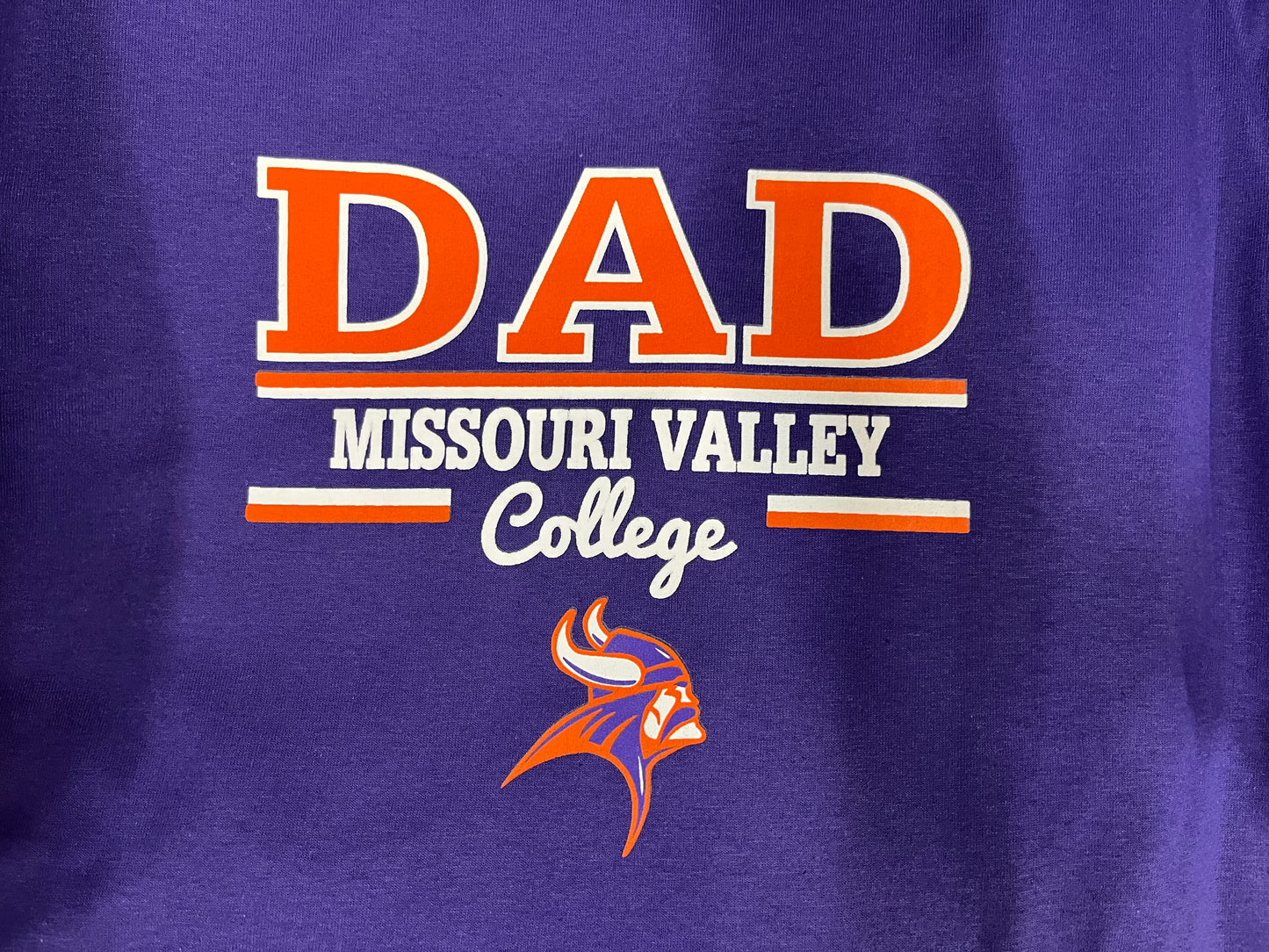 #76B Print Transfer Dad in ORANGE w/Missouri Valley College