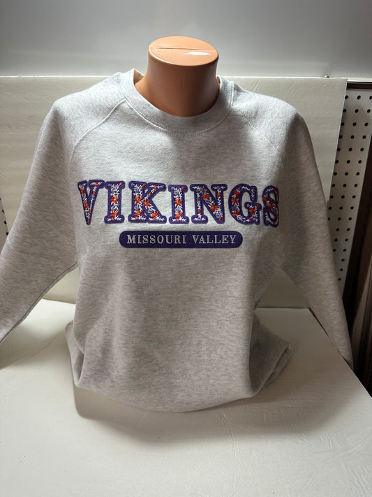 MV Sport Vikings Women's Grey Crewneck - Viking Athletic Goods