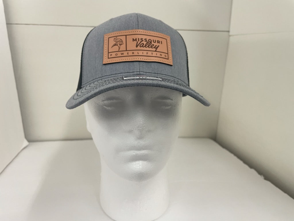 Missouri Valley Hat Richardson Mesh Snap Back Leather Patch with Powerlifting