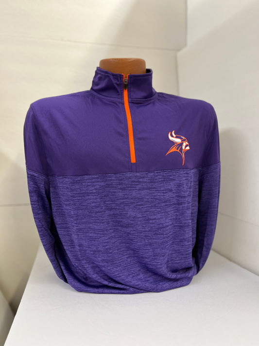 Colosseum Heathered Purple Men's Quarter Zip - Viking Athletic Goods