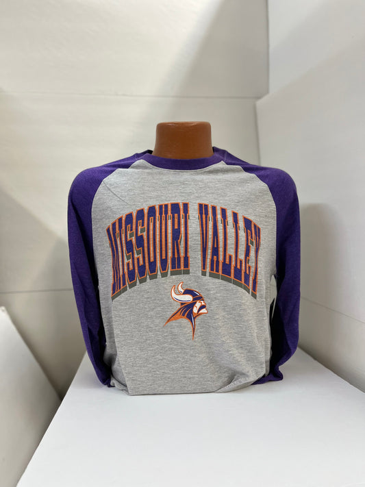 Colosseum Heathered Grey 3/4 Sleeve Tee - Viking Athletic Goods