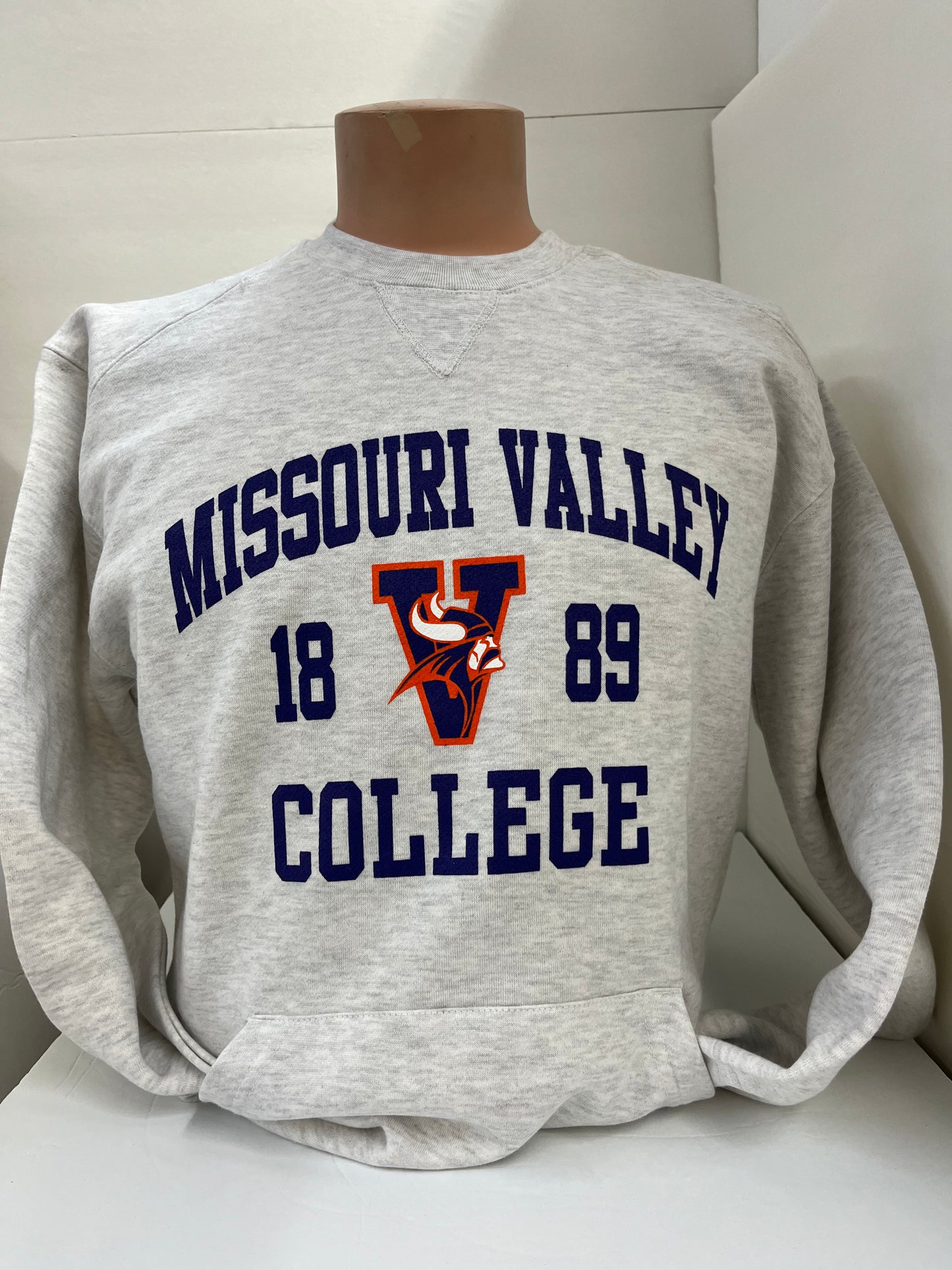 Missouri Valley Heather Grey Crew - Viking Athletic Goods