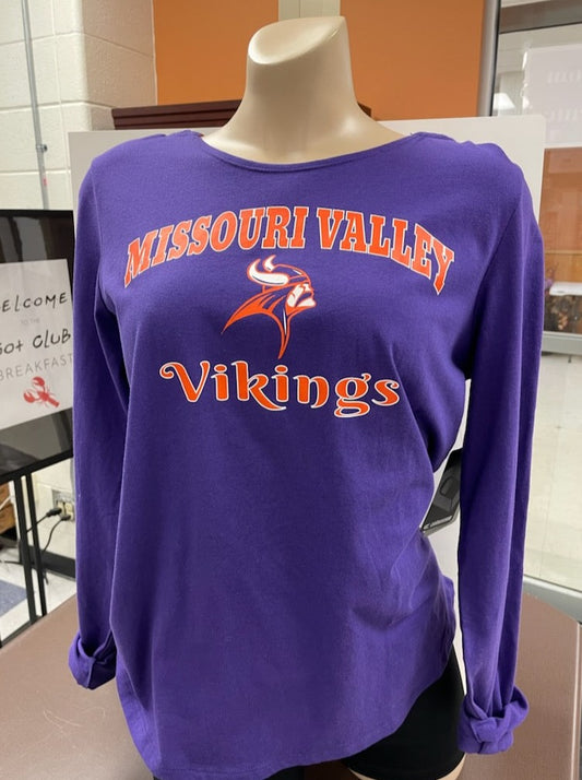 Ladies Long Sleeve Tee with Hood - Viking Athletic Goods
