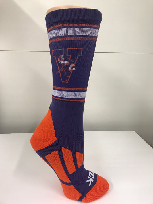 TCK Missouri Valley Sock With V - Viking Athletic Goods