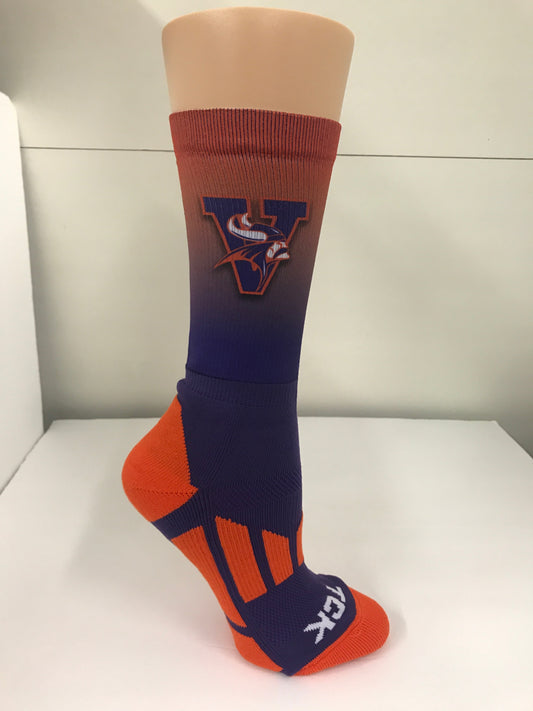 TCK Missouri Valley Sock With V - Viking Athletic Goods