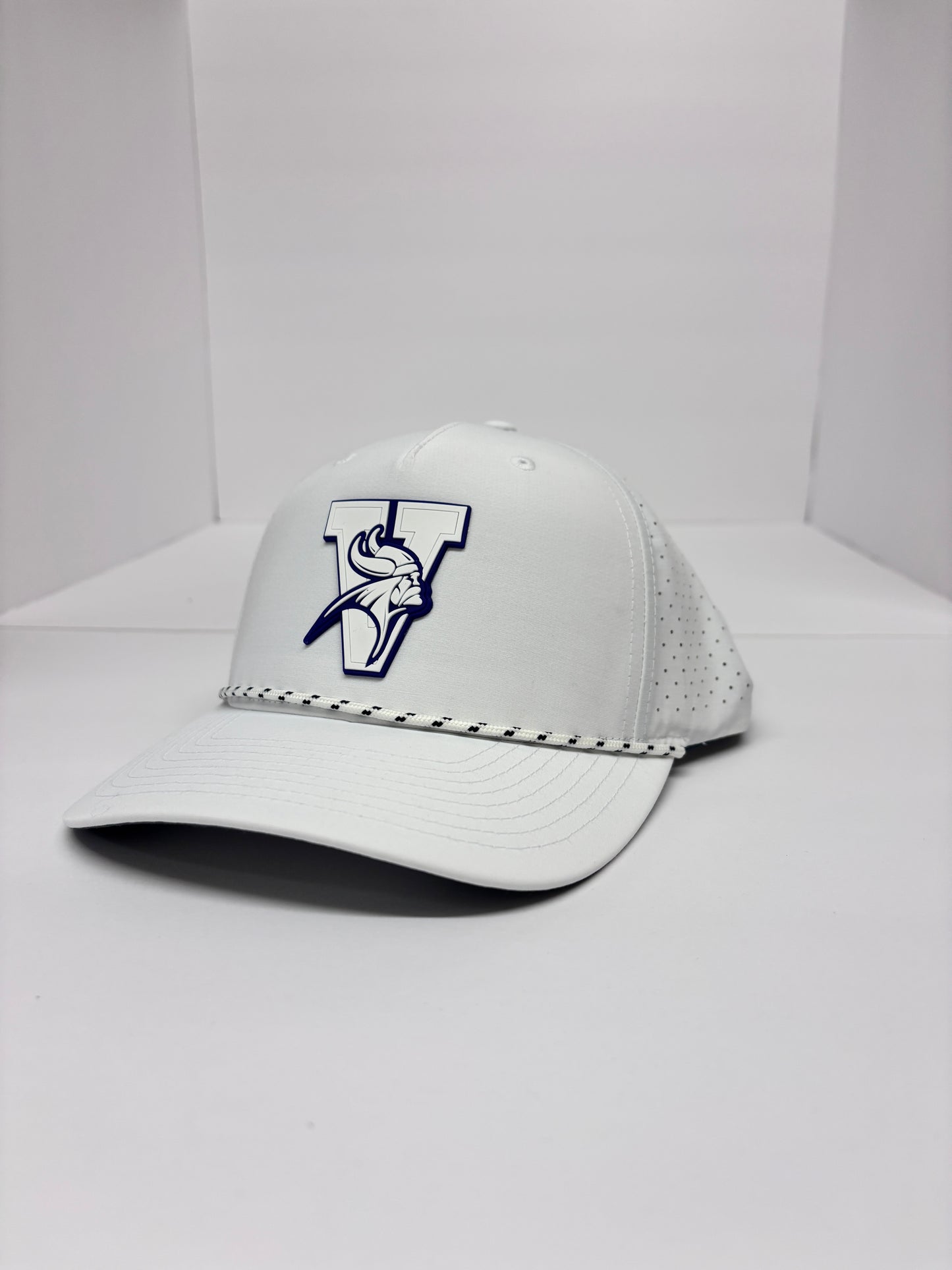 Missouri Valley College White Rubber Patch Hat - Viking Athletic Goods