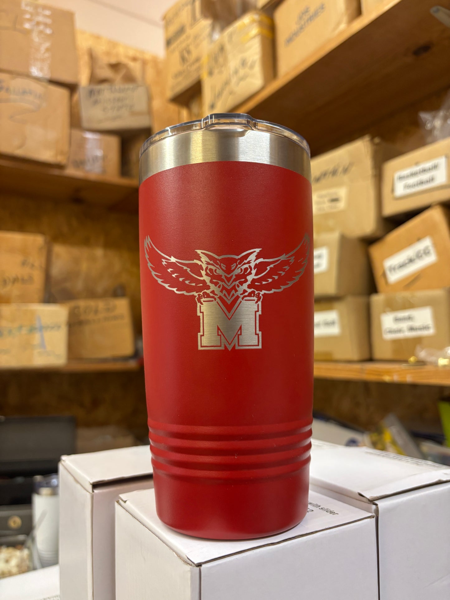 Marshall Owls Red 20oz Tumbler - Viking Athletic Goods