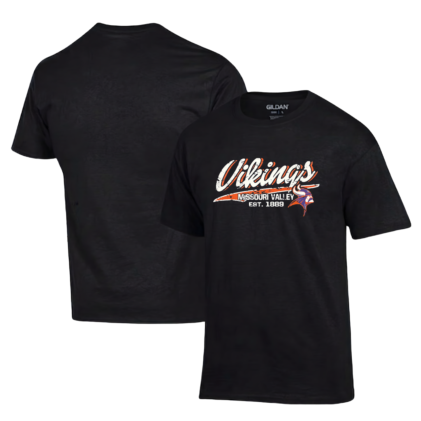 Missouri Valley Vikings T-Shirt Hoodie Crew (Orange)