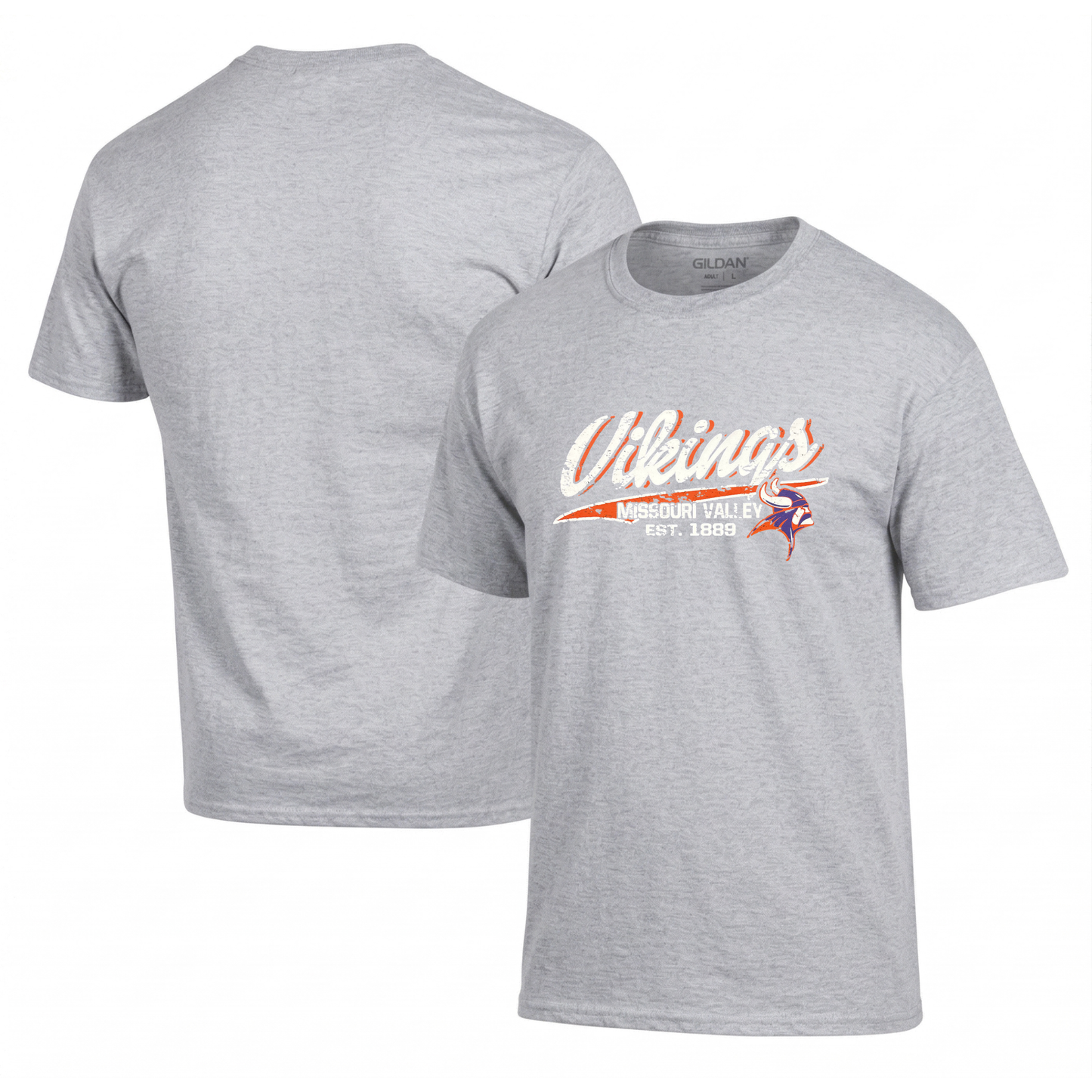 Missouri Valley Vikings T-Shirt Hoodie Crew (Orange)