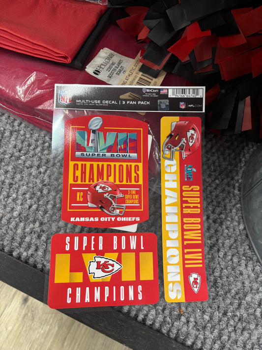Chiefs Super Bowl Champions 3 Fan Pack Decals