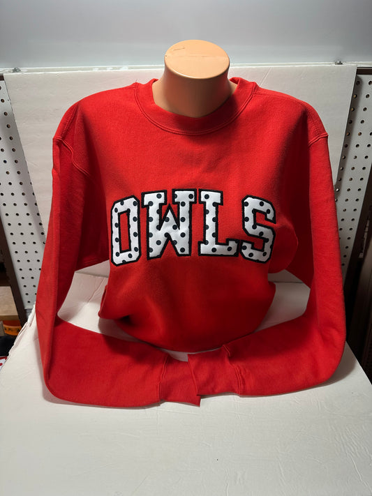 MV Sport Owls Red Crewneck