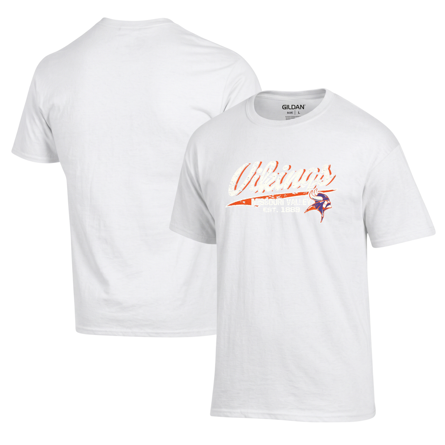 Missouri Valley Vikings T-Shirt Hoodie Crew (Orange)