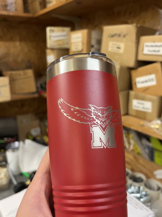 Marshall Owls Red 20oz Tumbler