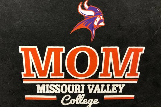 #76A Print Transfer Mom in Orange w/Missouri Valley College